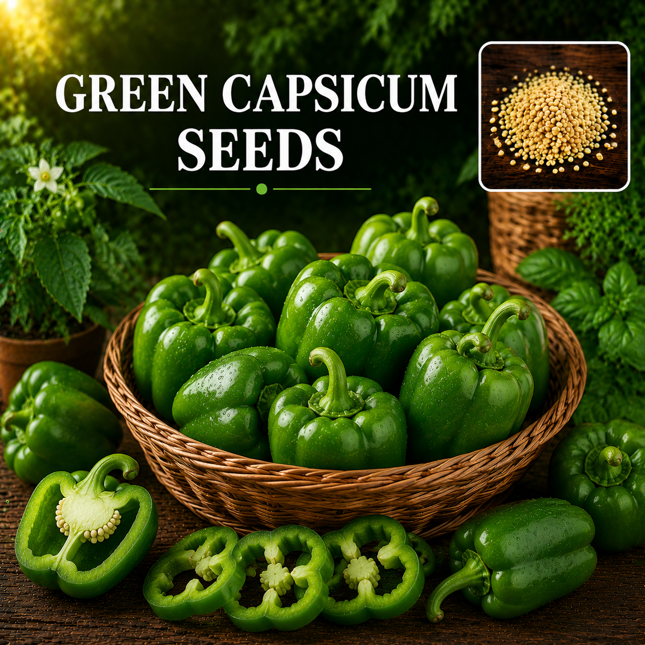 Green Capsicum (سبز شملہ) 15 Seeds