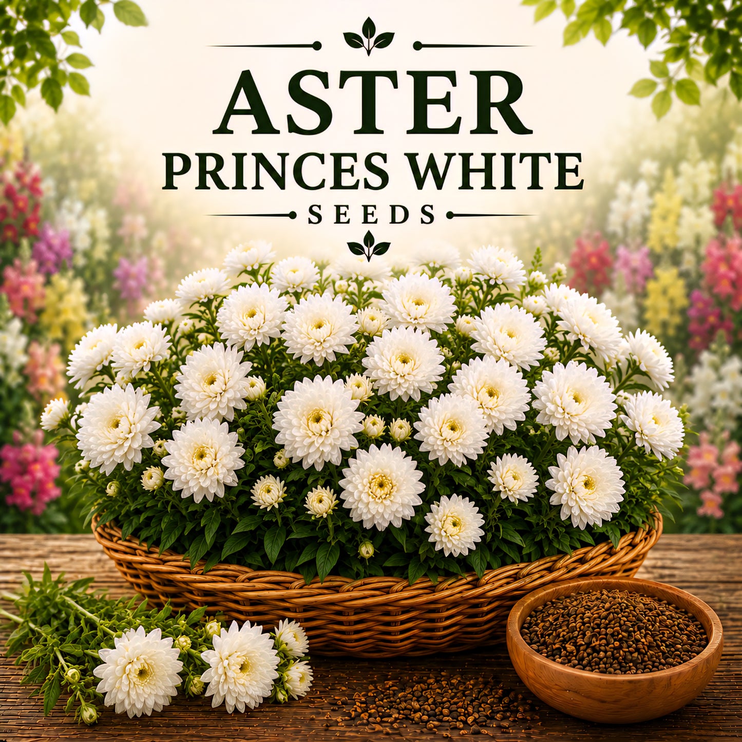 Aster Princes White 20+ Seeds