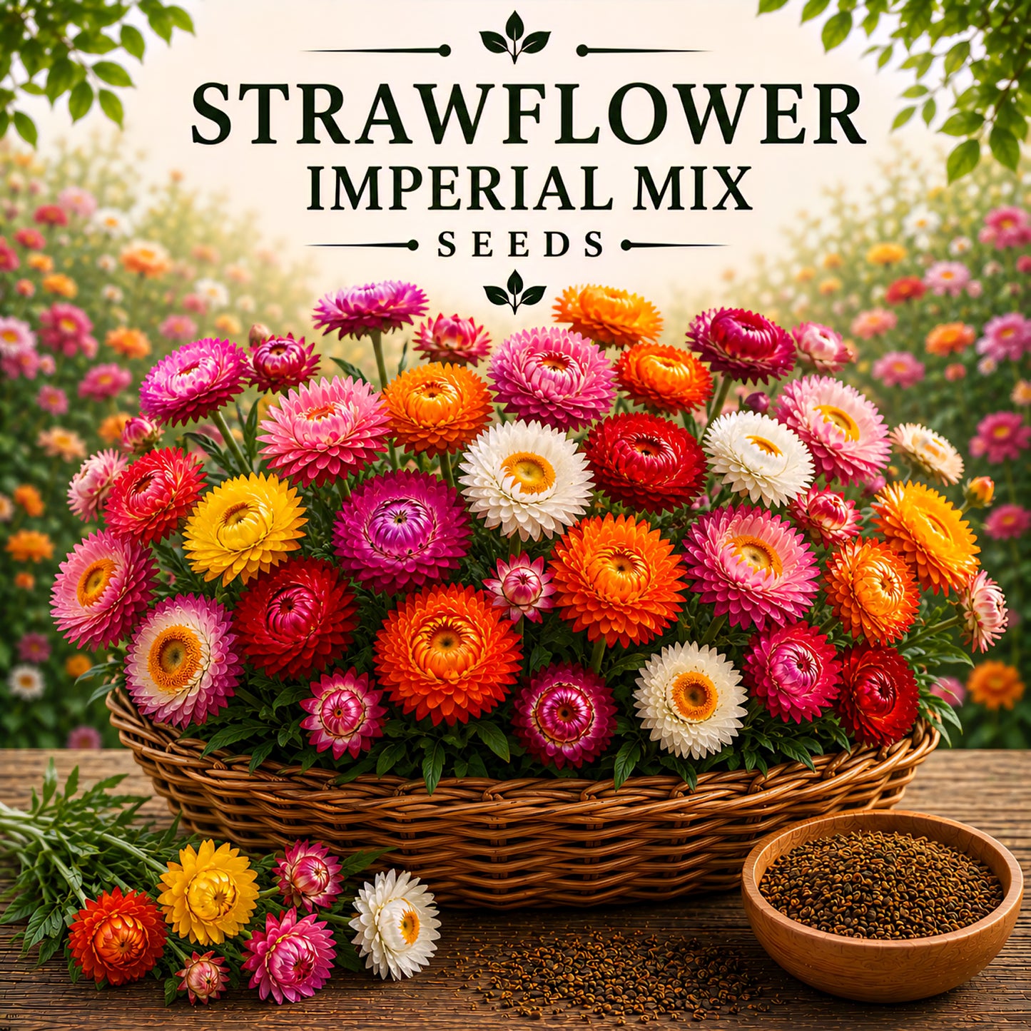 Strawflower imperial Mix 20+ Seeds