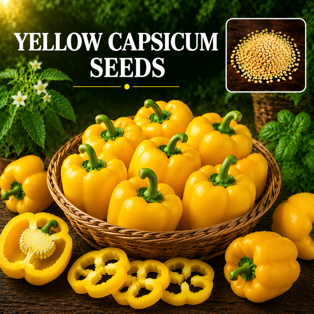 Yellow Capsicum (ییلو شملہ) 10 Seeds