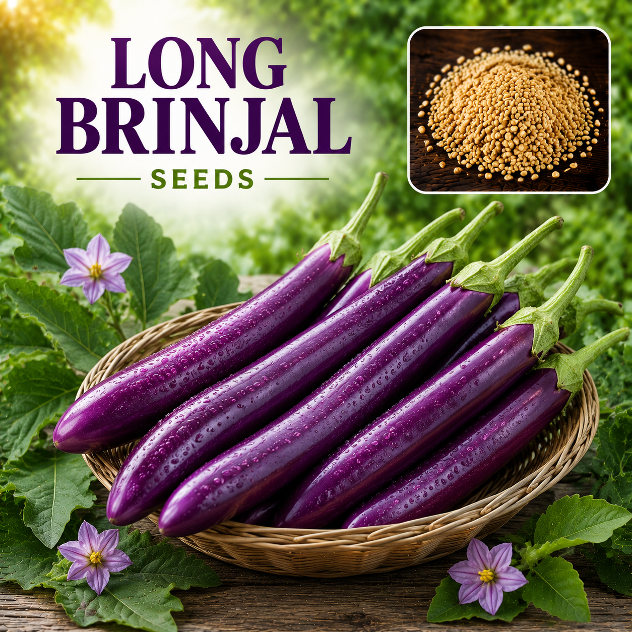 F1 Hybrid Long Brinjal (لمبا بینگن) 20 Seeds