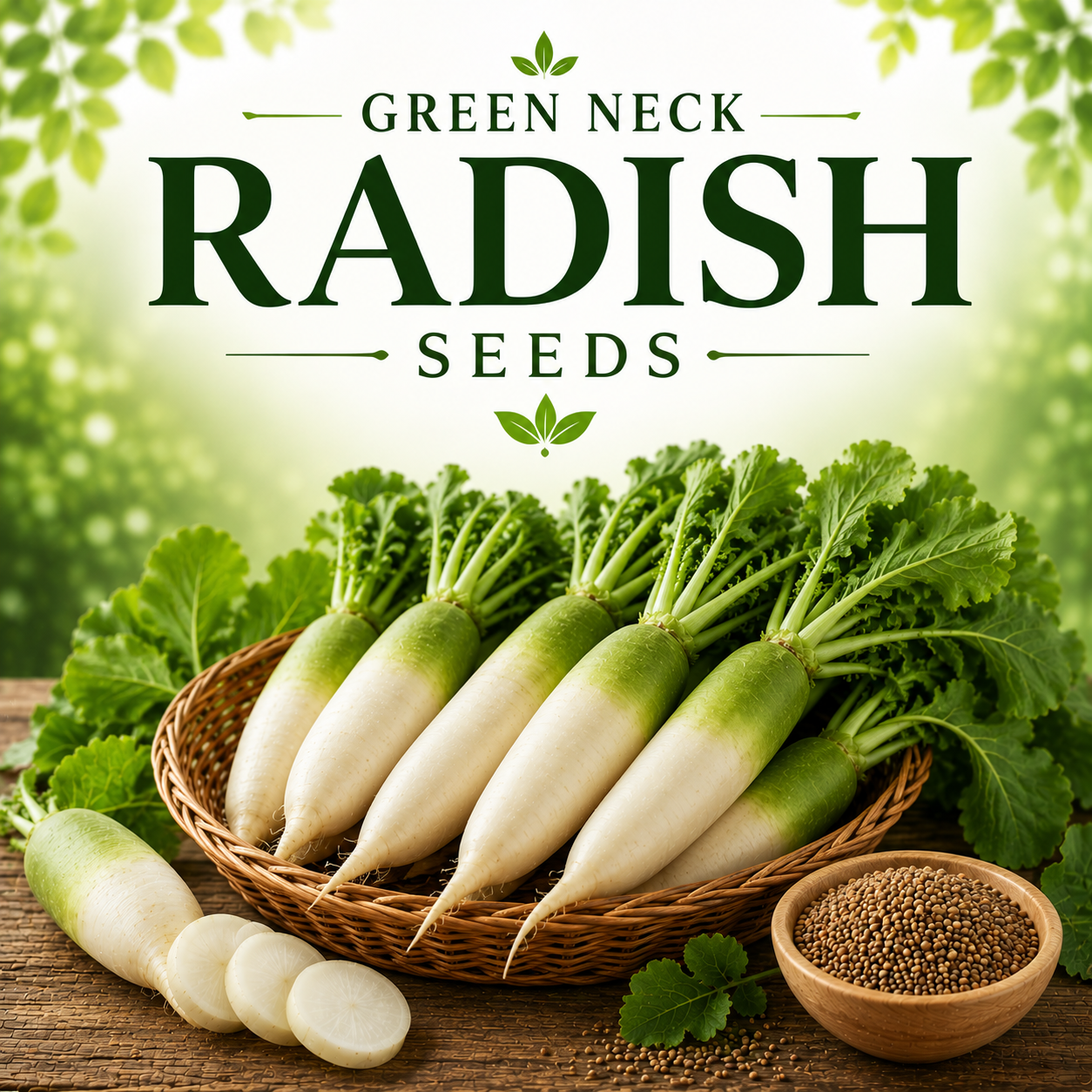 F1 Hybrid Green Neck Radish 100+ Seeds