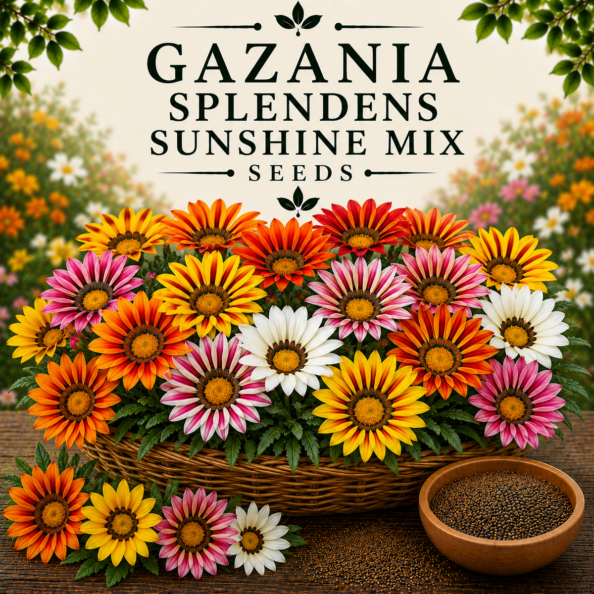 Gazania splendens sunshine mix  15+ Seeds