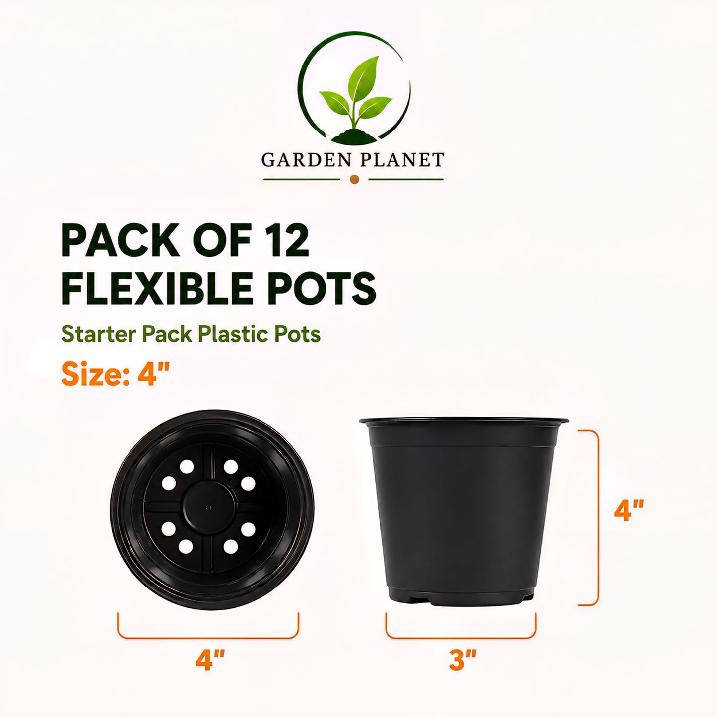 Black Plastic Pots (4 Inches)
