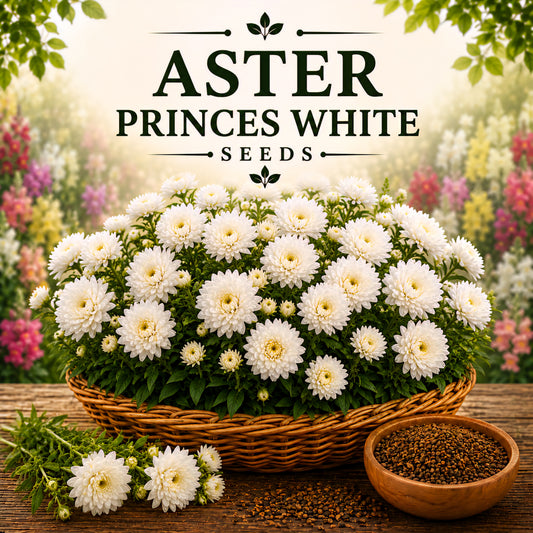 Aster Princes White  20+ Seeds