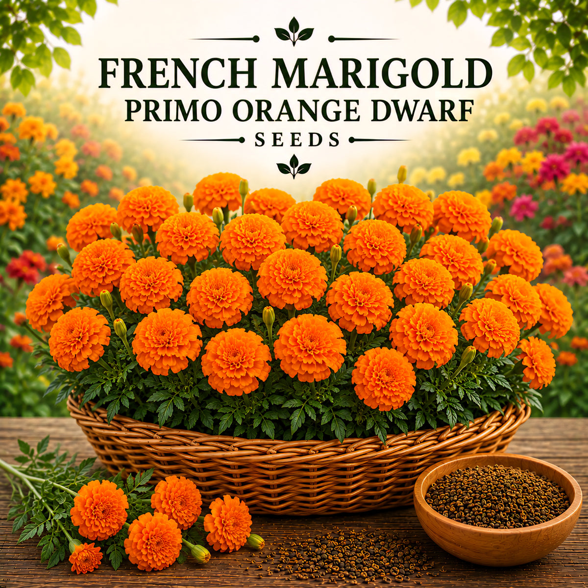 French Marigold primo Orange Dwarf  15+ Seeds