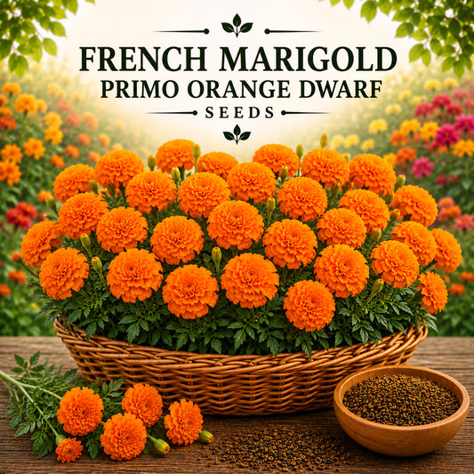 French Marigold primo Orange Dwarf  15+ Seeds